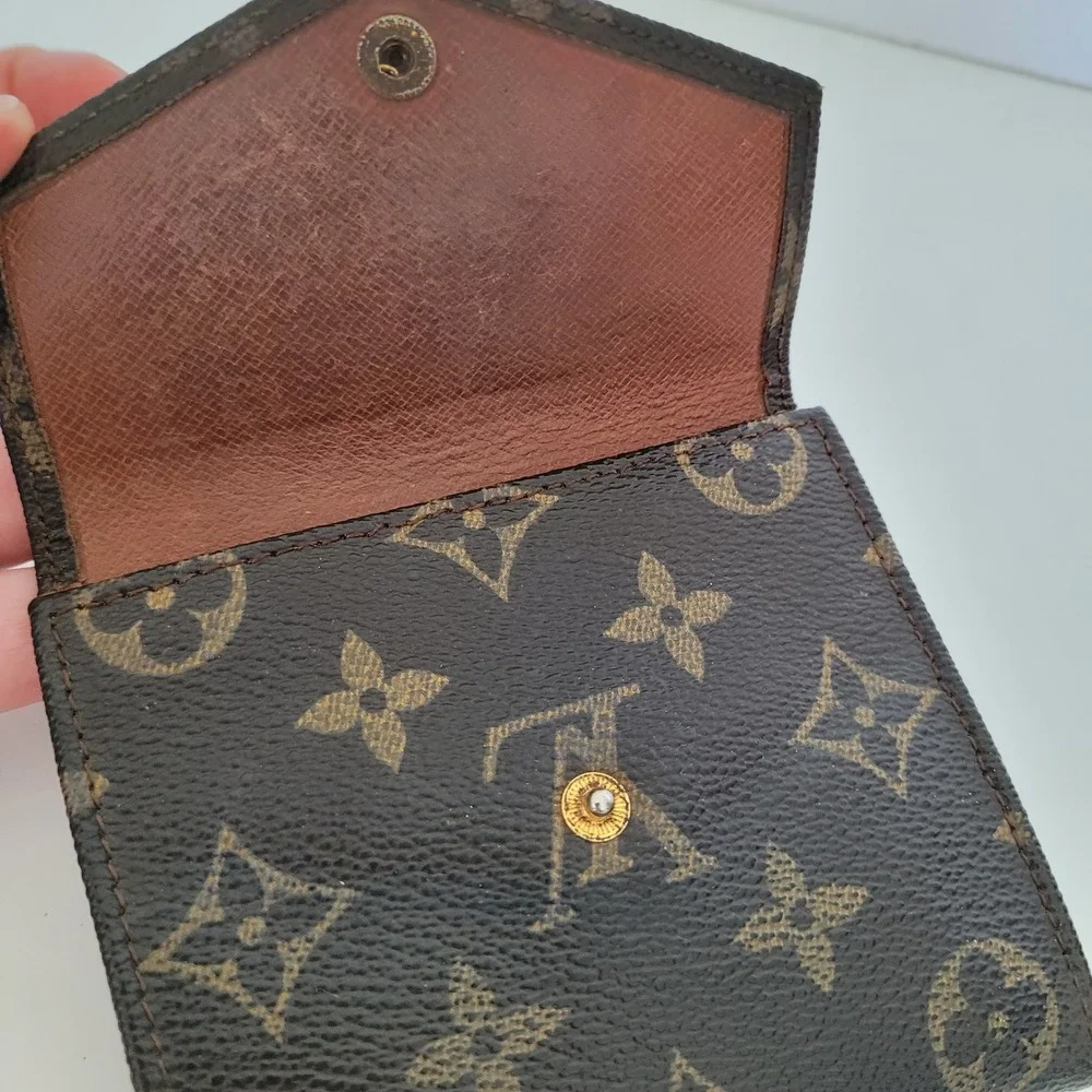 Louis Vuitton Monogram Canvas Elise Trifold Wallet Brown M61654 Vintage Men Wome